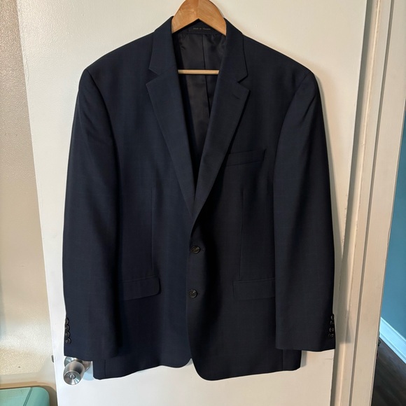 Chaps mens size 44R blue plaid single breasted 2 button front notch lapel blazer - Picture 2 of 11